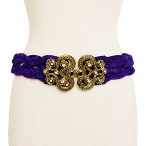 Emanuel Ungaro Parallele Paris Vintage 90\'s Purple Suede statement belt gold NWT Purple Suede Belts for Women for sale | eBay main image 3